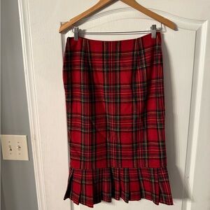 Rachel Riley Red Plaid Pencil Skirt